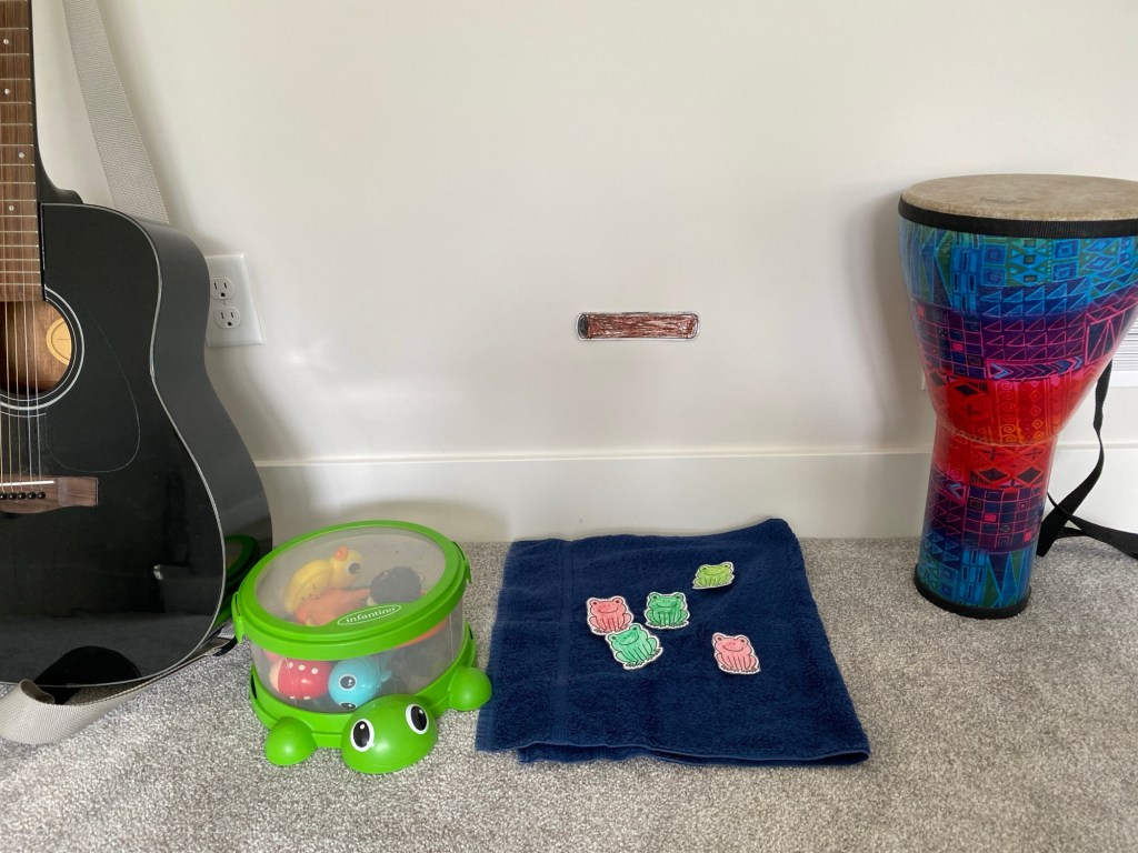 materials for the 5 speckled frogs activity