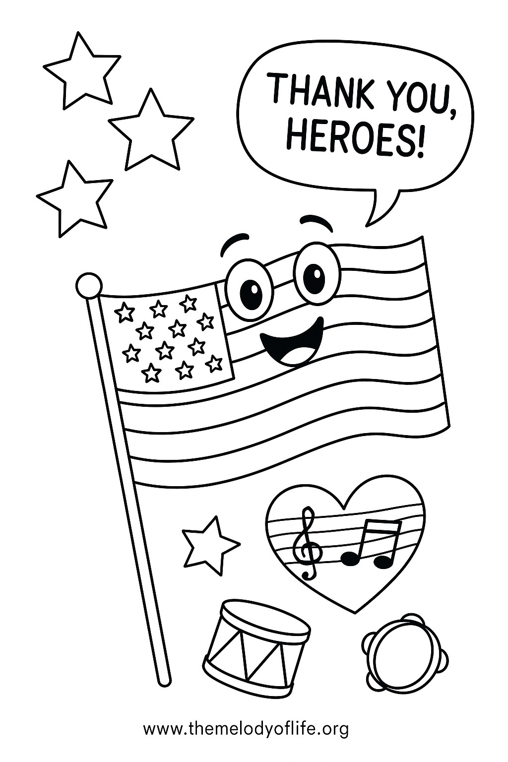 thank you heroes memorial day coloring page activity