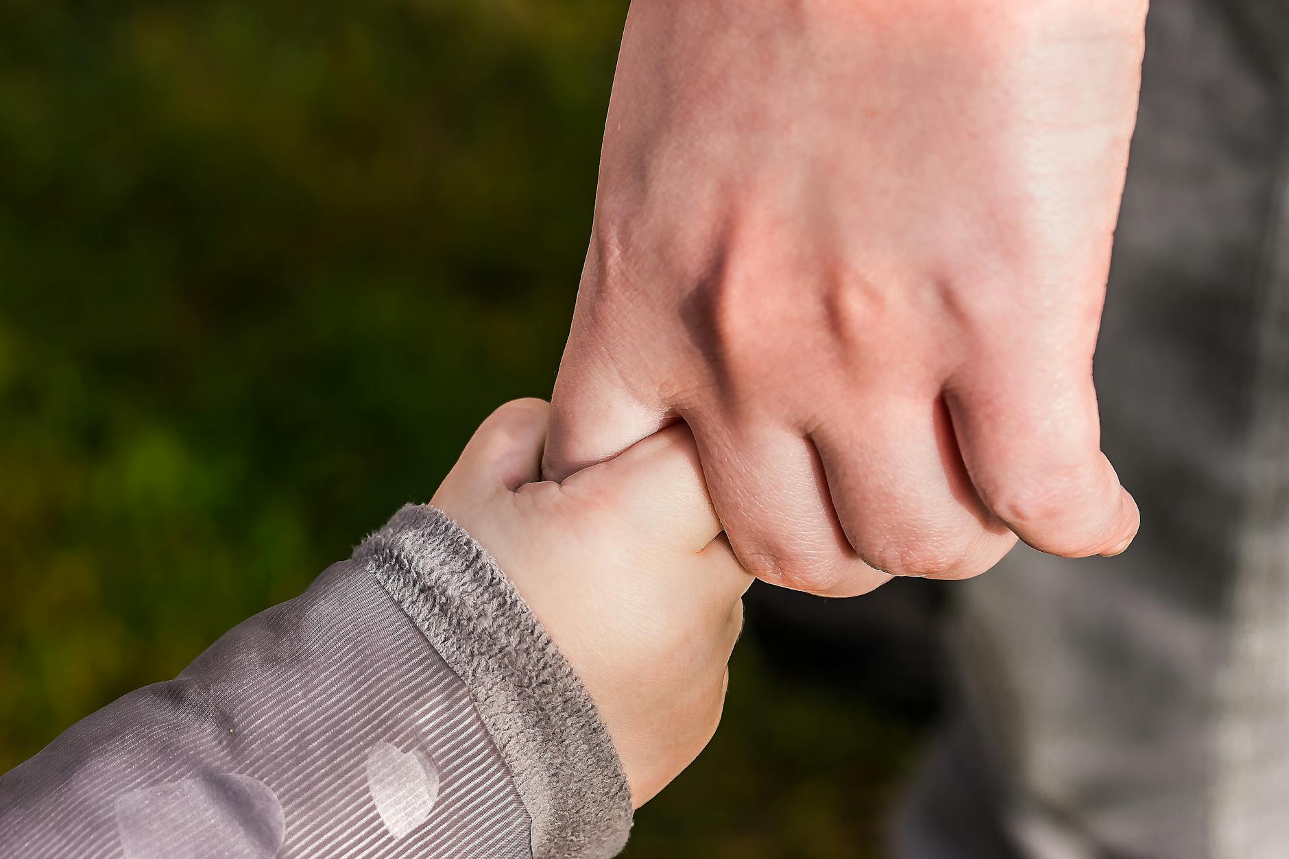 child holding a parent's hand